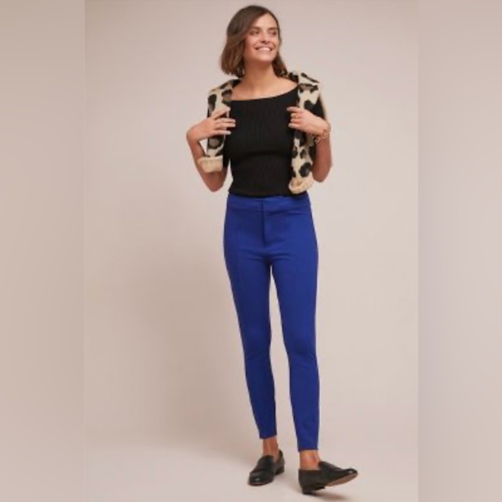ANTHROPOLOGIE Dark Cobalt Blue Essential Pant - Sz 0